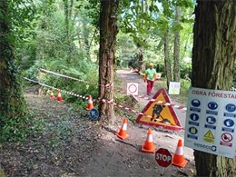 Sinalización de obra. Tala en altura controlada LOUREIRO ARBORICULTURA GAL